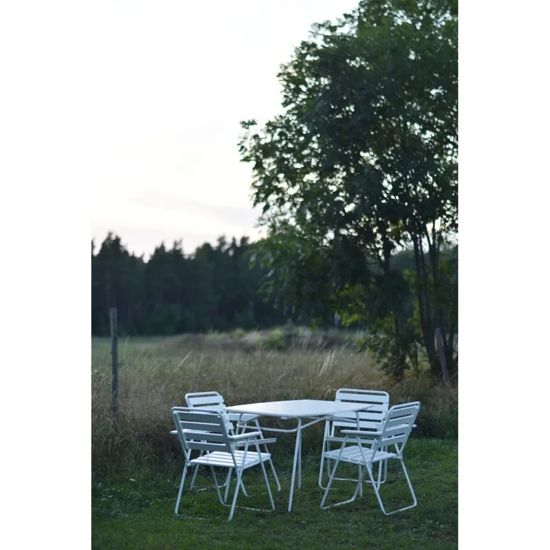 Bordsgruppset Varax Retro 403 + 4 st 305 Vit - Vit - Utemöbler - Balkong - Balkongmöbler - Balkonggrupper