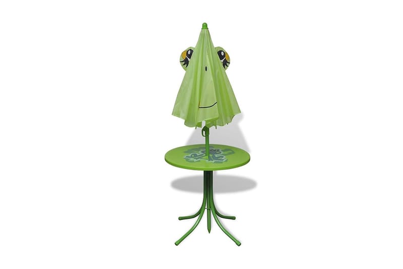 Cafébord för barn med parasoll 3 delar grön - Grön - Caféset - Balkonggrupper