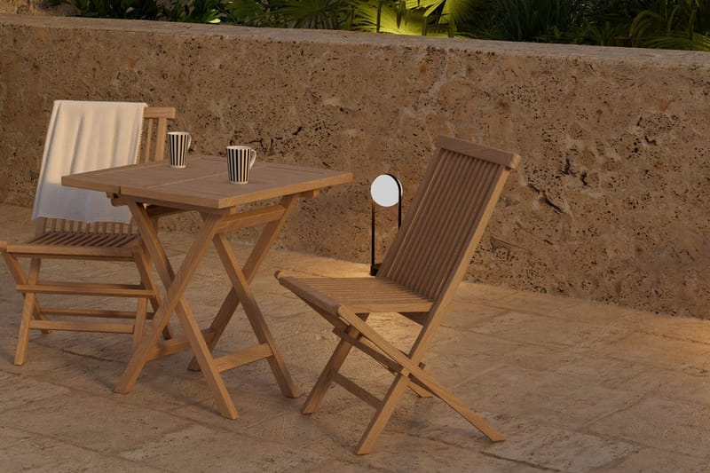Cafébord Kenya 70 cm Utomhus med 2 Kenya Utestol Hopfällbar - Utemöbler - Balkong - Balkongmöbler - Balkonggrupper