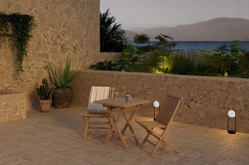 Cafébord Kenya 70 cm Utomhus med 2 Kenya Utestol Hopfällbar
