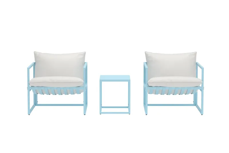 Cafégrupp Messina Utomhus - Ljusblå - Utemöbler - Balkong - Balkongmöbler - Balkonggrupper