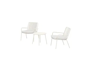 Cafégrupp Mykonos Utomhus - Vit - Utemöbler - Balkong - Balkongmöbler - Balkonggrupper