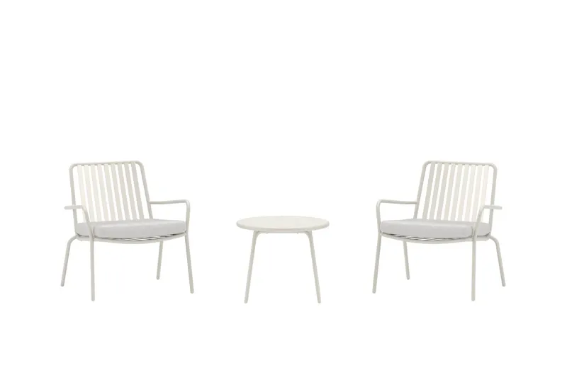 Cafégrupp Mykonos Utomhus - Vit - Utemöbler - Balkong - Balkongmöbler - Balkonggrupper