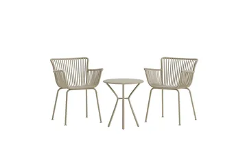 Cafégrupp Sifnos Utomhus - Beige - Utemöbler - Balkong - Balkongmöbler - Balkonggrupper