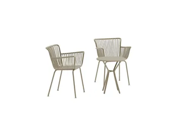 Cafégrupp Sifnos Utomhus - Beige - Utemöbler - Balkong - Balkongmöbler - Balkonggrupper