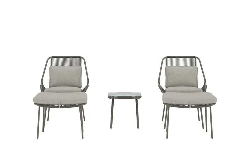 Cafégrupp Zakynthos Utomhus - Brun - Utemöbler - Balkong - Balkongmöbler - Balkonggrupper