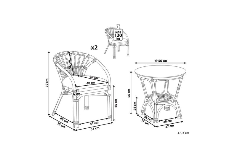 Cafégrupp Pecorini - Utemöbler - Balkong - Balkongmöbler - Balkonggrupper