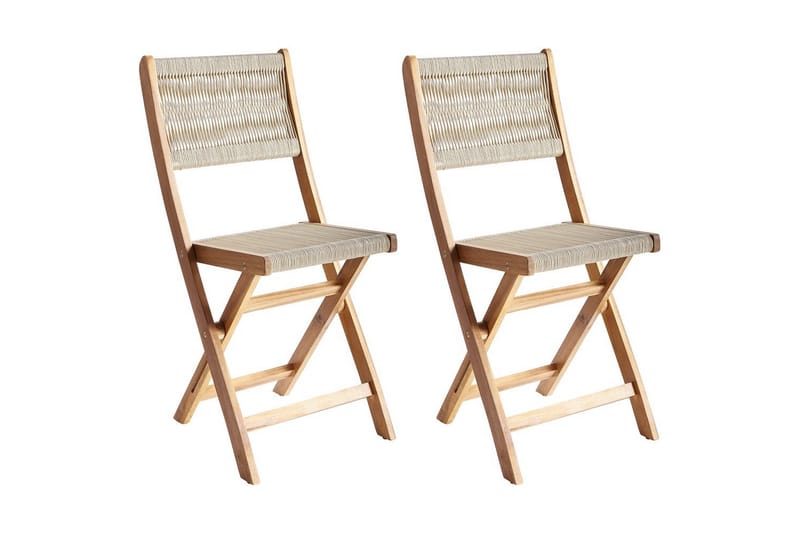 Cafégrupp Prossedi - Beige, ljust trä - Utemöbler - Balkong - Balkongmöbler - Balkonggrupper