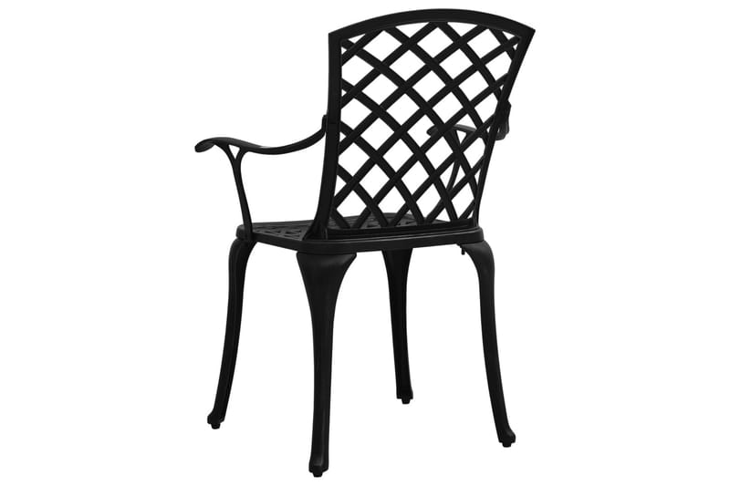 Caféset 3 delar gjuten aluminium svart - Svart - Utemöbler - Balkong - Balkongmöbler - Balkonggrupper