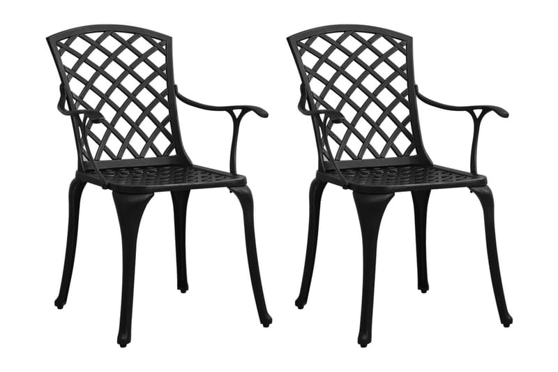 Caféset 3 delar gjuten aluminium svart - Svart - Utemöbler - Balkong - Balkongmöbler - Balkonggrupper