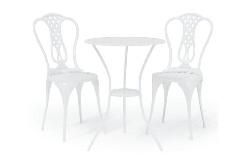 Caféset 3 delar gjuten aluminium vit - Balkonggrupper - Caféset