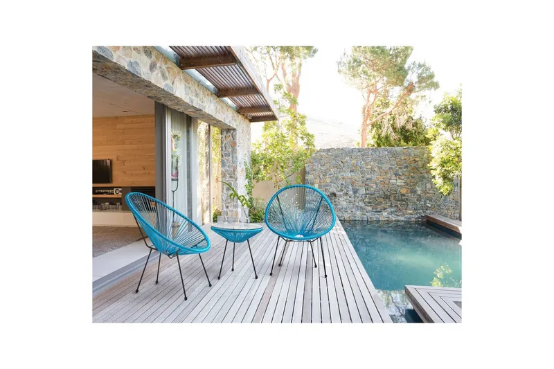 Cafeset Acapulco II Blå/Svart - Blå/Svart - Utemöbler - Balkong - Balkongmöbler - Balkonggrupper