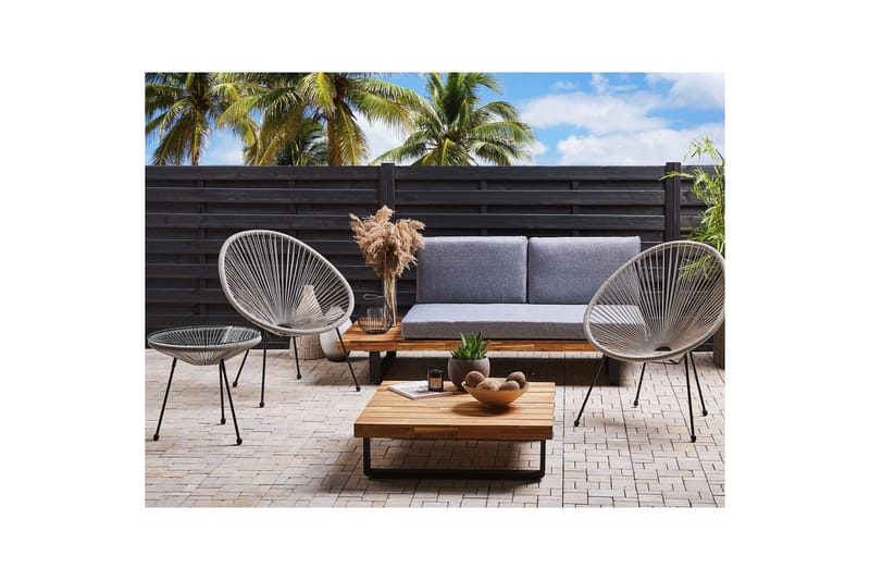 Cafeset Acapulco II Ljusgrå/svart - Ljusgrå/svart - Utemöbler - Balkong - Balkongmöbler - Balkonggrupper