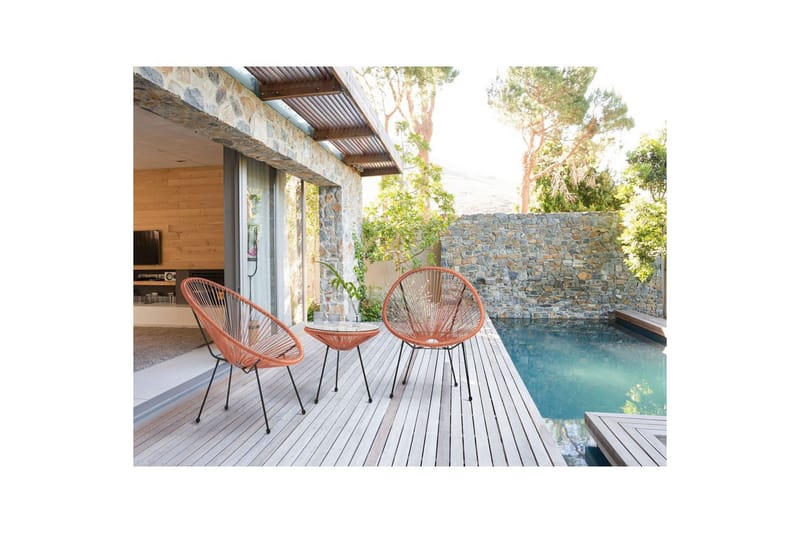 Cafeset Acapulco II Orange/Svart - Orange/Svart - Utemöbler - Balkong - Balkongmöbler - Balkonggrupper