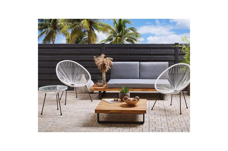 Cafeset Acapulco II Vit/Svart - Vit/Svart - Utemöbler - Balkong - Balkongmöbler - Balkonggrupper