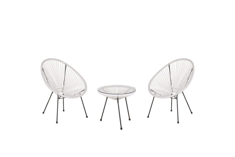 Cafeset Acapulco II Vit/Svart, Vit/Svart