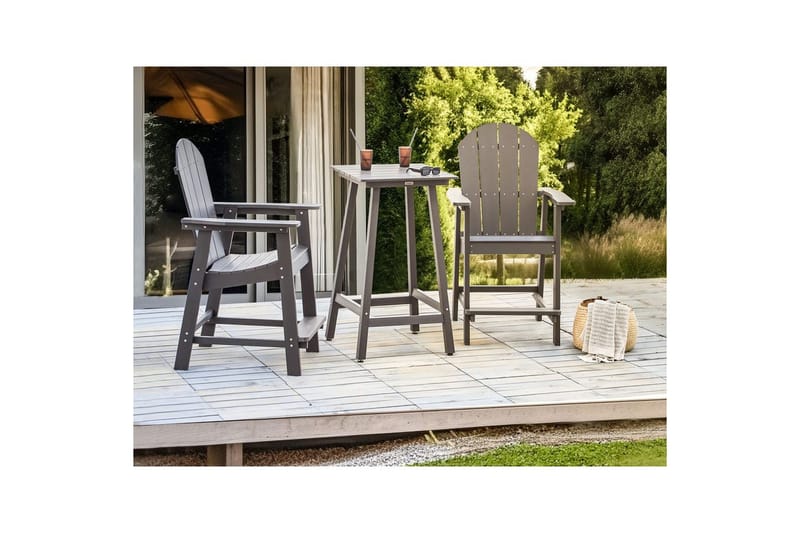 Cafeset Adirondack Mörkgrå - Mörkgrå - Utemöbler - Balkong - Balkongmöbler - Balkonggrupper