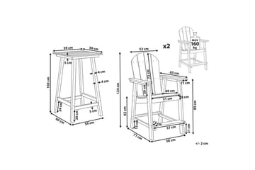 Cafeset Adirondack Röd - Röd - Utemöbler - Balkong - Balkongmöbler - Balkonggrupper