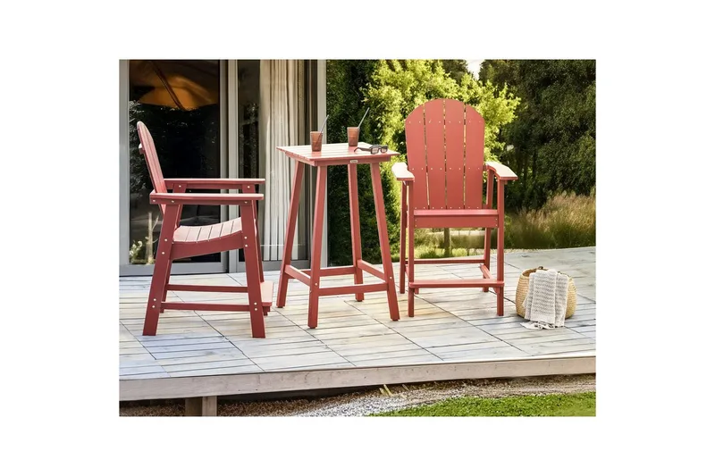 Cafeset Adirondack Röd - Röd - Utemöbler - Balkong - Balkongmöbler - Balkonggrupper