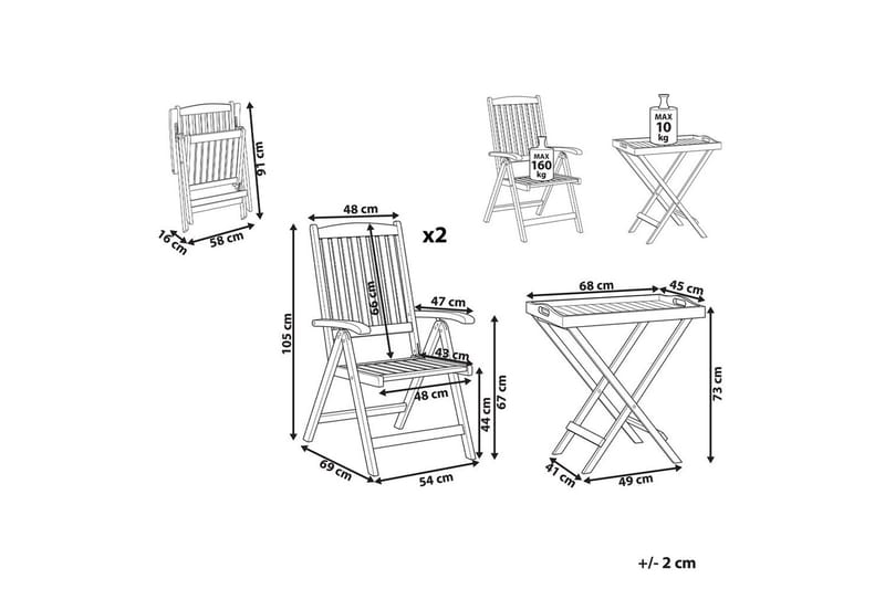 Cafeset Amantea - Utemöbler - Balkong - Balkongmöbler - Balkonggrupper