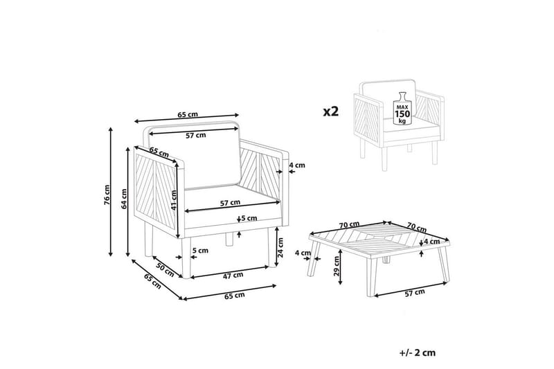 Cafeset Baratti - Utemöbler - Balkong - Balkongmöbler - Balkonggrupper