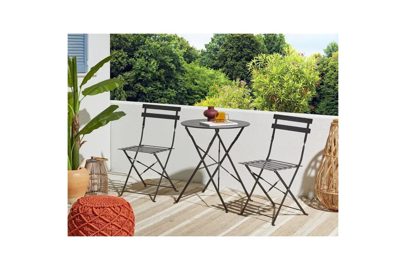 Cafeset Fiori Svart - Svart - Utemöbler - Balkong - Balkongmöbler - Balkonggrupper