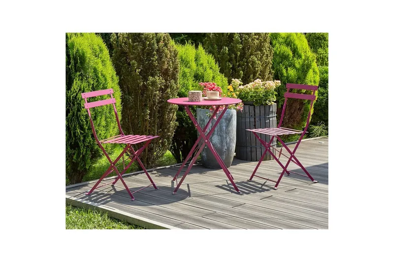 Cafeset Fiori Vinröd - Vinröd - Utemöbler - Balkong - Balkongmöbler - Balkonggrupper