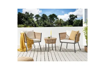 Cafeset Gargano Ljusbeige/naturlig - Ljusbeige/naturlig - Utemöbler - Balkong - Balkongmöbler - Balkonggrupper