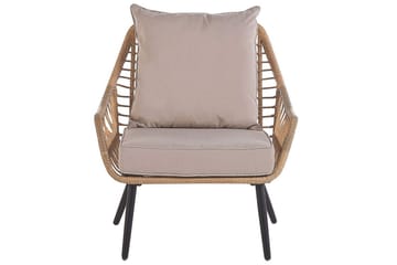 Cafeset Laureto Natur/Beige/Svart/Beige - Natur/Beige/Svart/Beige - Utemöbler - Balkong - Balkongmöbler - Balkonggrupper