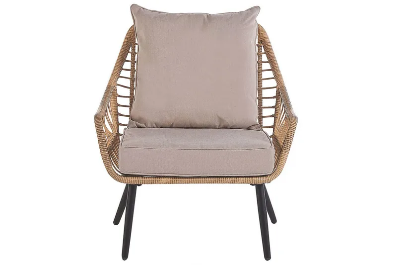 Cafeset Laureto Natur/Beige/Svart/Beige - Natur/Beige/Svart/Beige - Utemöbler - Balkong - Balkongmöbler - Balkonggrupper