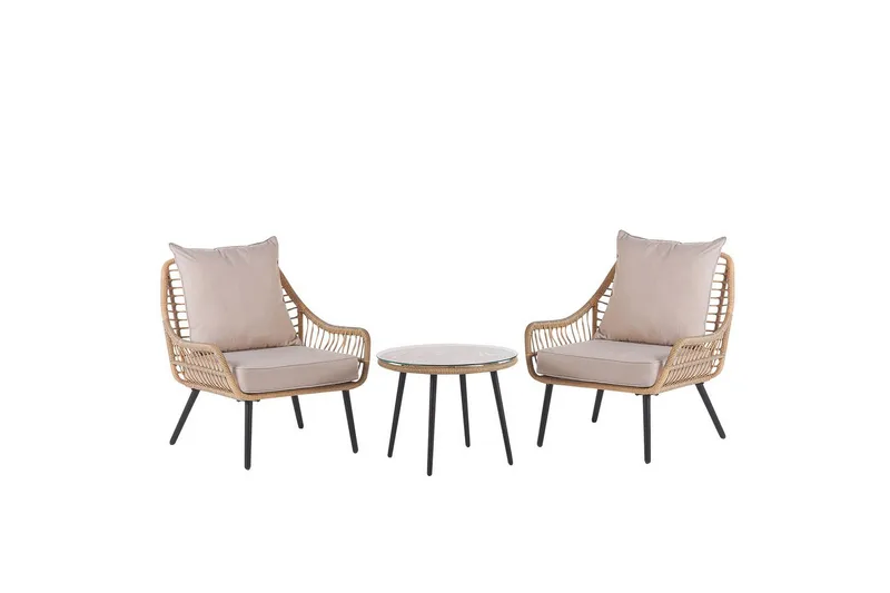 Cafeset Laureto Natur/Beige/Svart/Beige, Natur/Beige/Svart/Beige