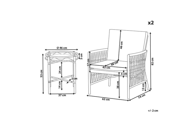 Cafeset Levico - Utemöbler - Balkong - Balkongmöbler - Balkonggrupper