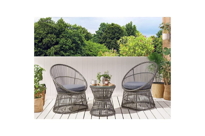 Cafeset Mesyna Beige/grå - Beige/grå - Utemöbler - Balkong - Balkongmöbler - Balkonggrupper