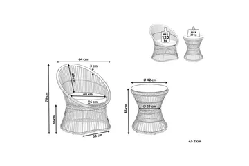 Cafeset Mesyna Vit/Beige - Vit/Beige - Utemöbler - Balkong - Balkongmöbler - Balkonggrupper