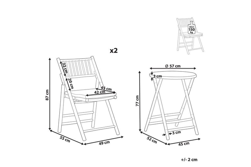Cafeset Savelletri - Utemöbler - Balkong - Balkongmöbler - Balkonggrupper