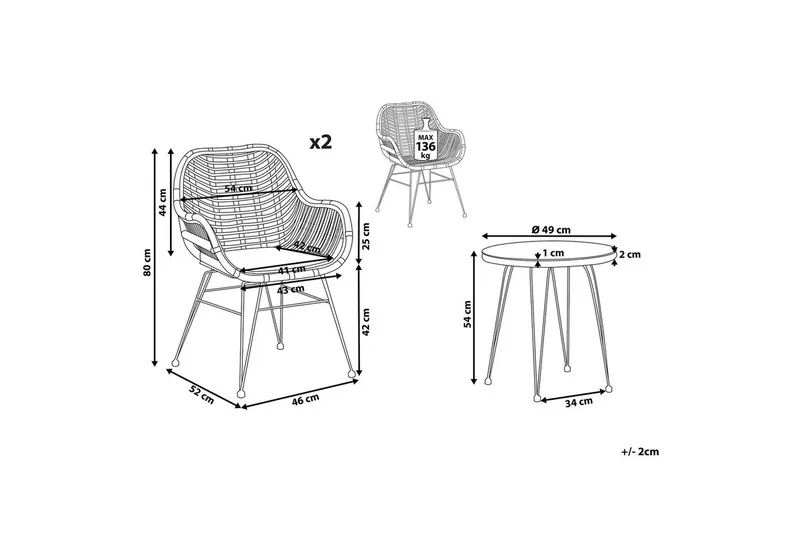 Cafeset Tropea II - Utemöbler - Balkong - Balkongmöbler - Balkonggrupper