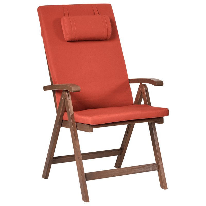 Caféset utomhus Amantea Premium Akaciaträ - Brun/Röd - Utemöbler - Balkong - Balkongmöbler - Balkonggrupper