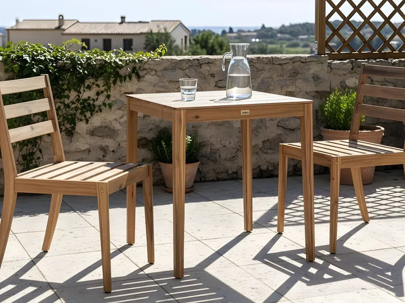 Caféset utomhus Chioggia Akaciaträ - Brun - Utemöbler - Balkong - Balkongmöbler - Balkonggrupper