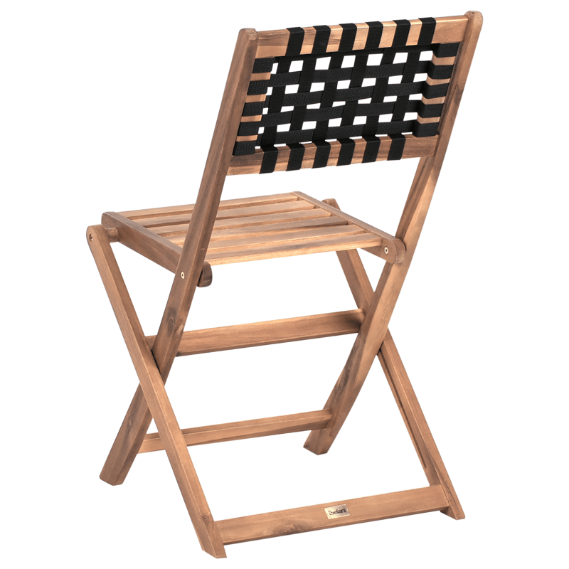 Caféset utomhus Coniolo Akaciaträ - Brun/Svart - Utemöbler - Balkong - Balkongmöbler - Balkonggrupper