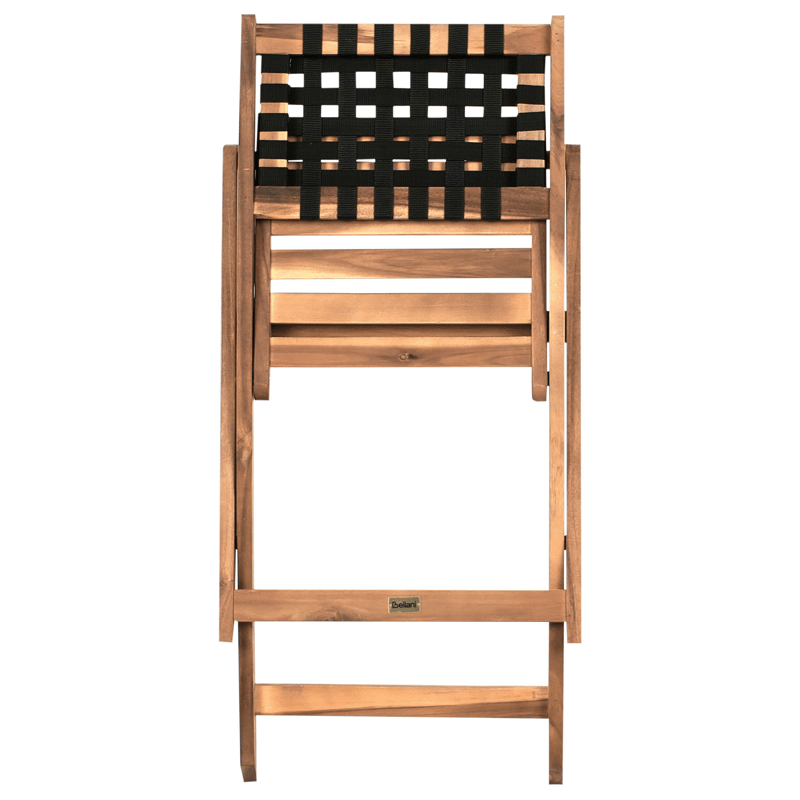 Caféset utomhus Coniolo Akaciaträ - Brun/Svart - Utemöbler - Balkong - Balkongmöbler - Balkonggrupper