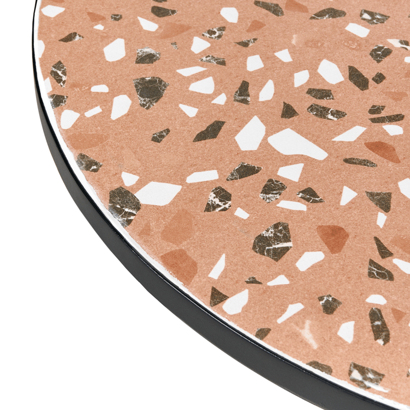 Caféset utomhus Fällbar Adrano Järn - Svart/Brun/Orange - Utemöbler - Balkong - Balkongmöbler - Balkonggrupper