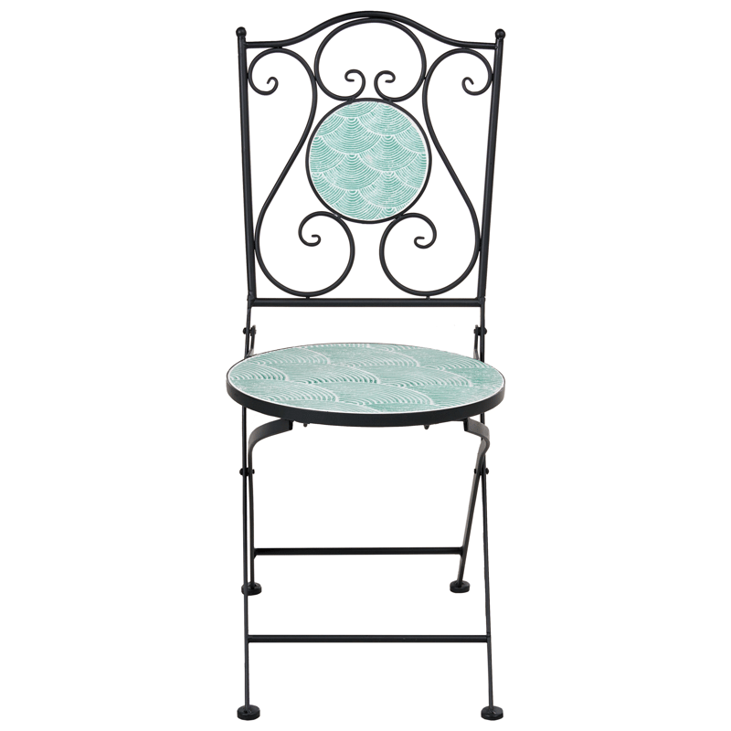 Caféset utomhus Fällbar Anapo Järn - svart/grön - Utemöbler - Balkong - Balkongmöbler - Balkonggrupper