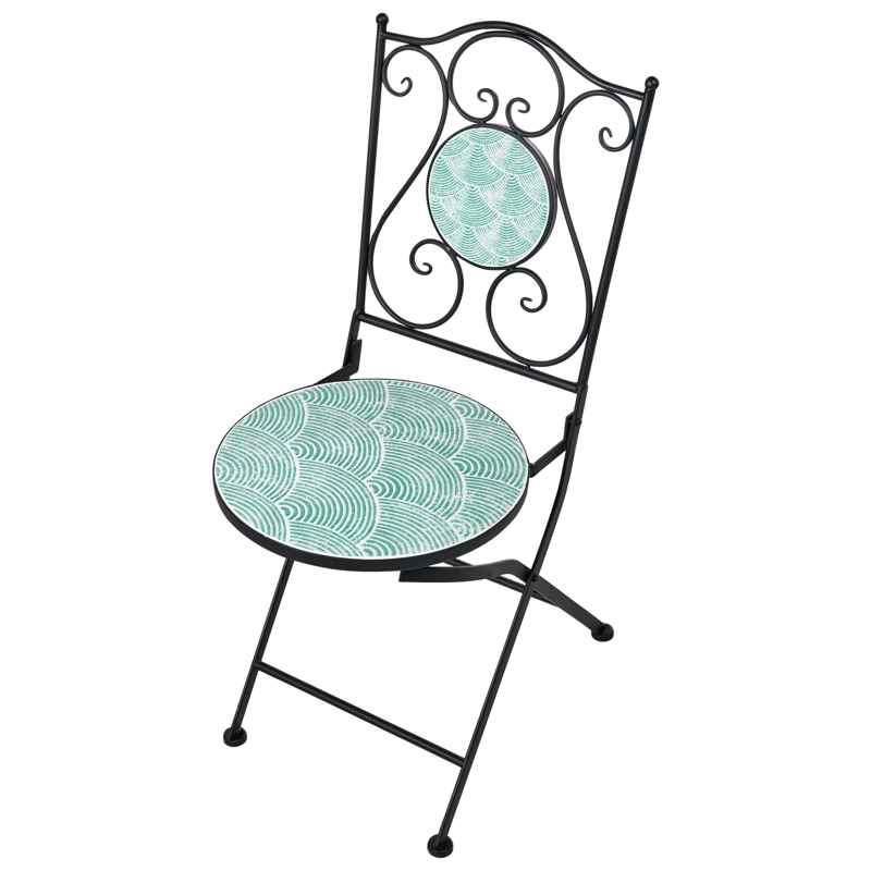 Caféset utomhus Fällbar Anapo Järn - svart/grön - Utemöbler - Balkong - Balkongmöbler - Balkonggrupper