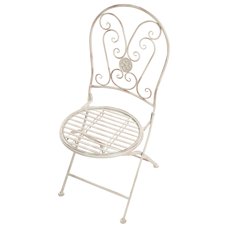 Caféset utomhus Fällbar Coggia Järn - Beige - Utemöbler - Balkong - Balkongmöbler - Balkonggrupper