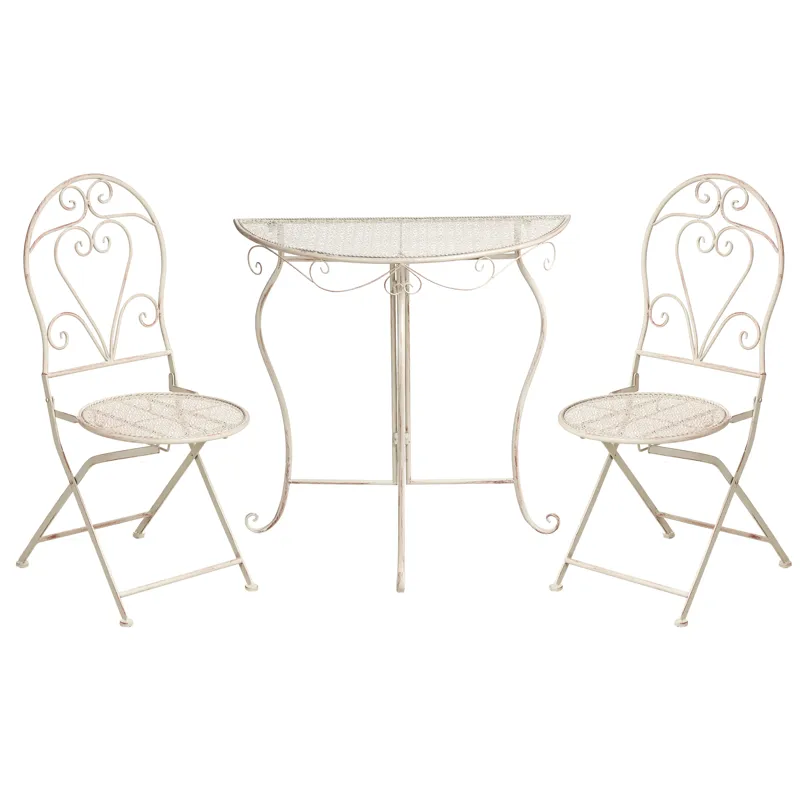 Caféset utomhus Fällbar Folelli Järn, Beige