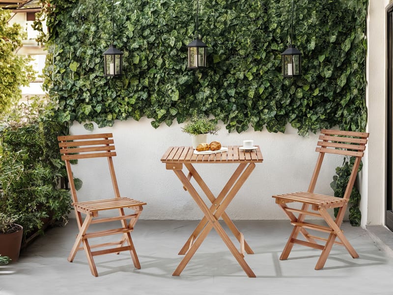 Caféset utomhus Fällbar Solarolo Akaciaträ - Brun - Utemöbler - Balkong - Balkongmöbler - Balkonggrupper