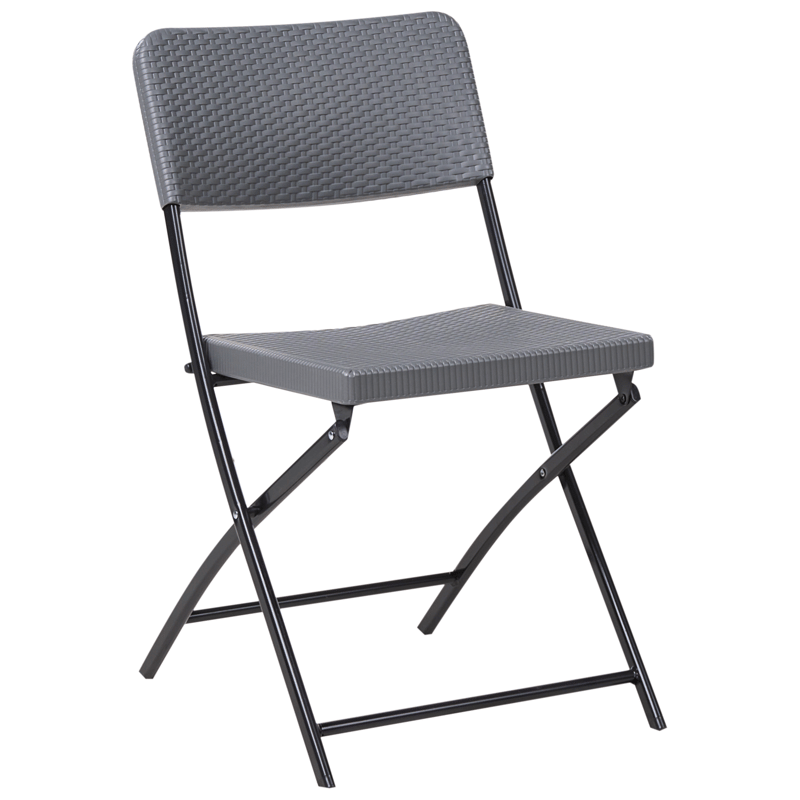 Caféset utomhus Fällbar Trappeto - Grå/Svart - Utemöbler - Balkong - Balkongmöbler - Balkonggrupper