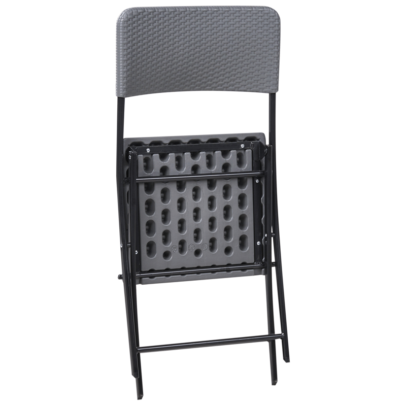 Caféset utomhus Fällbar Trappeto - Grå/Svart - Utemöbler - Balkong - Balkongmöbler - Balkonggrupper