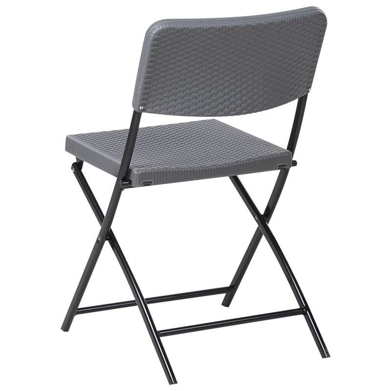 Caféset utomhus Fällbar Trappeto - Grå/Svart - Utemöbler - Balkong - Balkongmöbler - Balkonggrupper