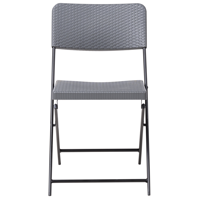 Caféset utomhus Fällbar Trappeto - Grå/Svart - Utemöbler - Balkong - Balkongmöbler - Balkonggrupper